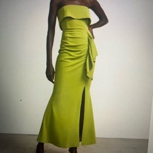 Strapless Rufle Gown color: Lemoncello